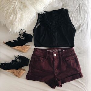 2 AE High Waisted Super Stretch Shorts